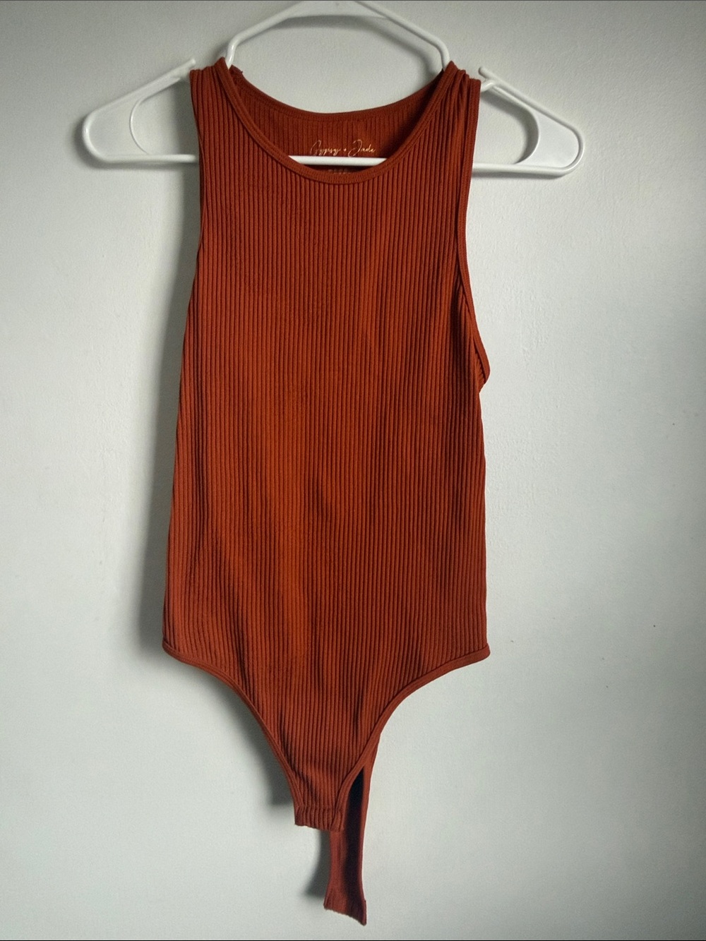 Rust Ribbed Kids One-Piece Bodysuit - Unbranded